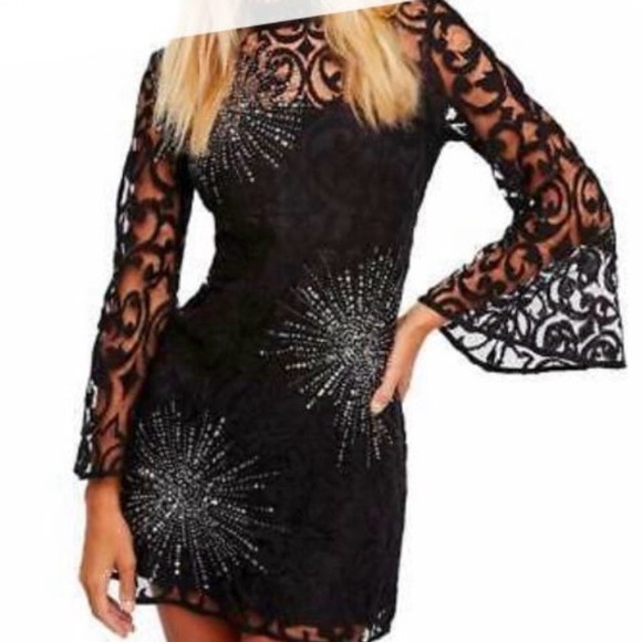 Free People Black Sequin Dress - Picture 2 of 6
